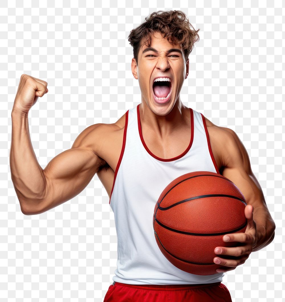 PNG Basketball shouting holding sports. AI generated Image by rawpixel.