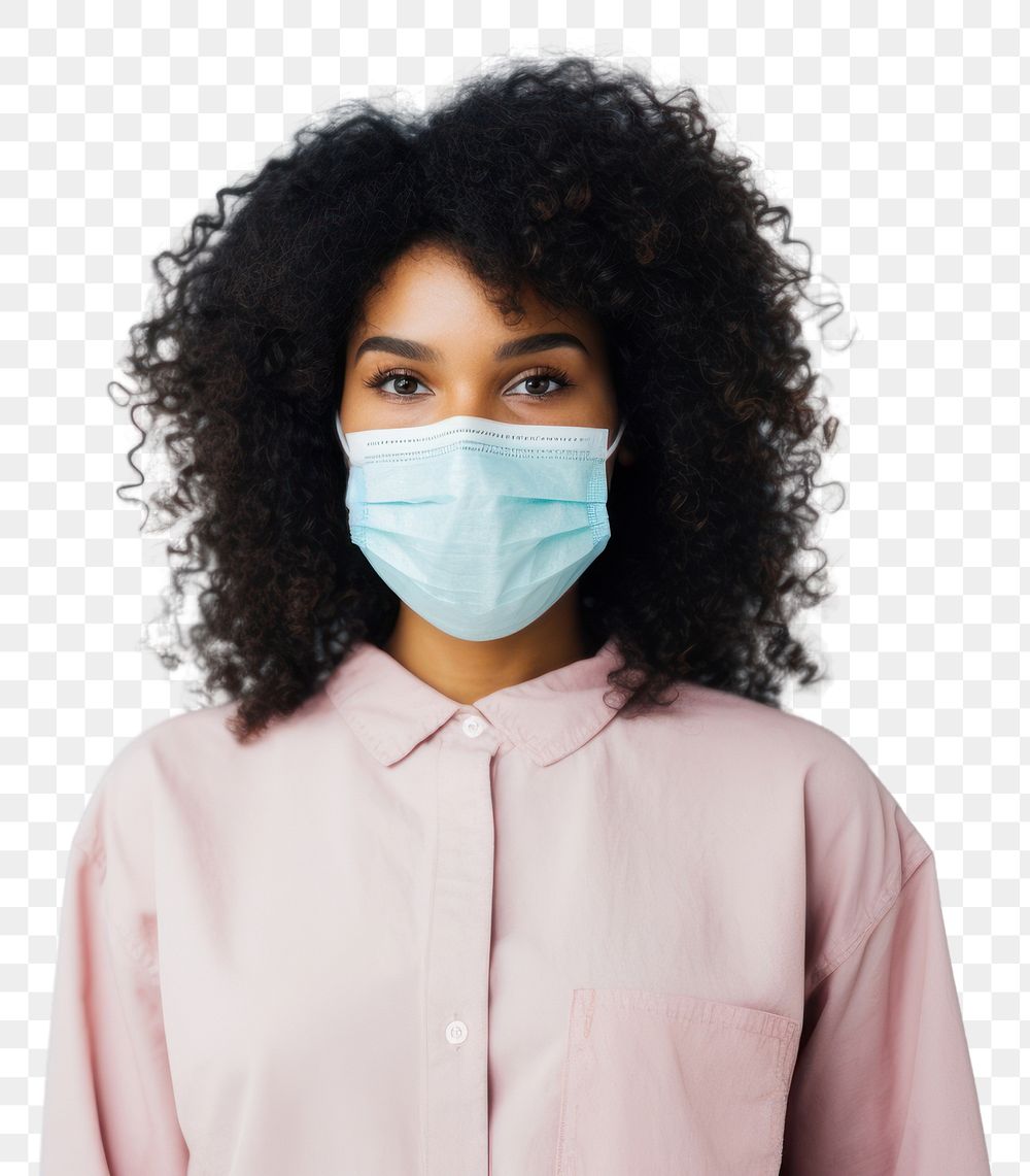 PNG Woman wearing a facemask standing adult protection. 