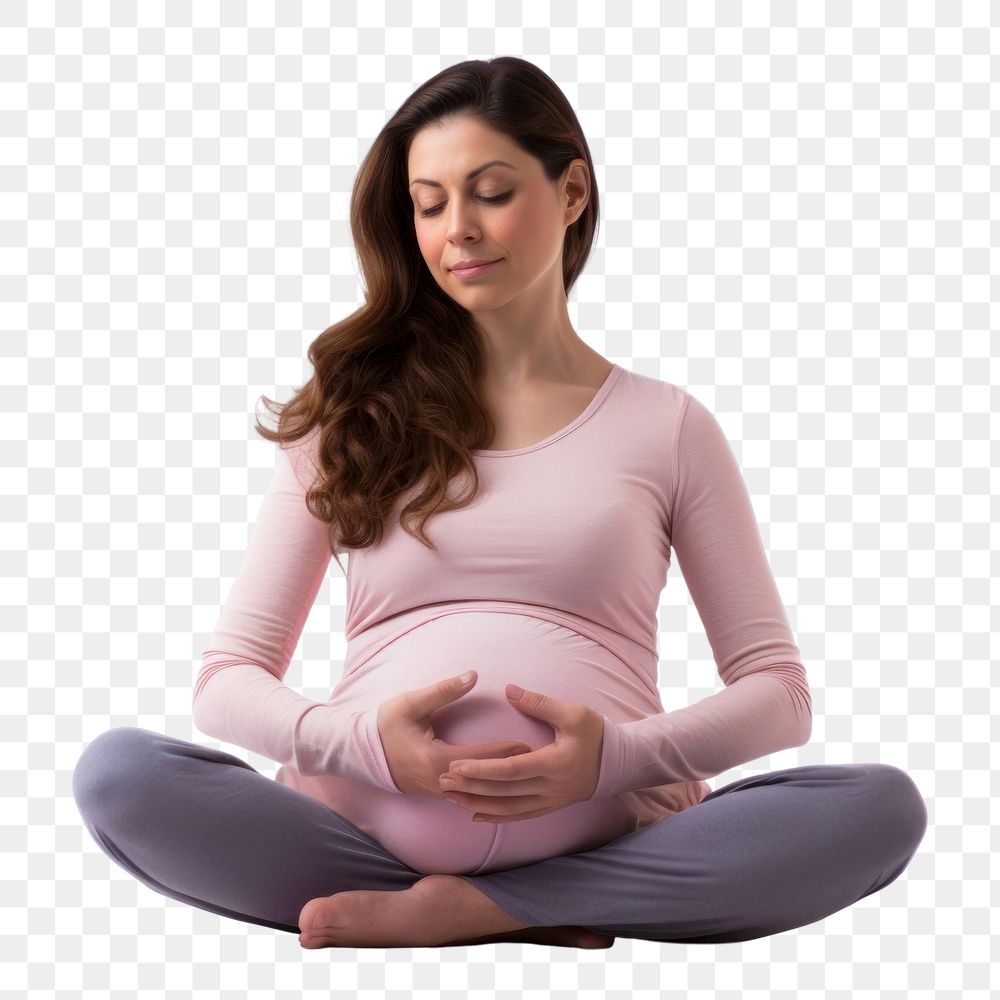 PNG Pregnant woman yoga sitting adult. AI generated Image by rawpixel.