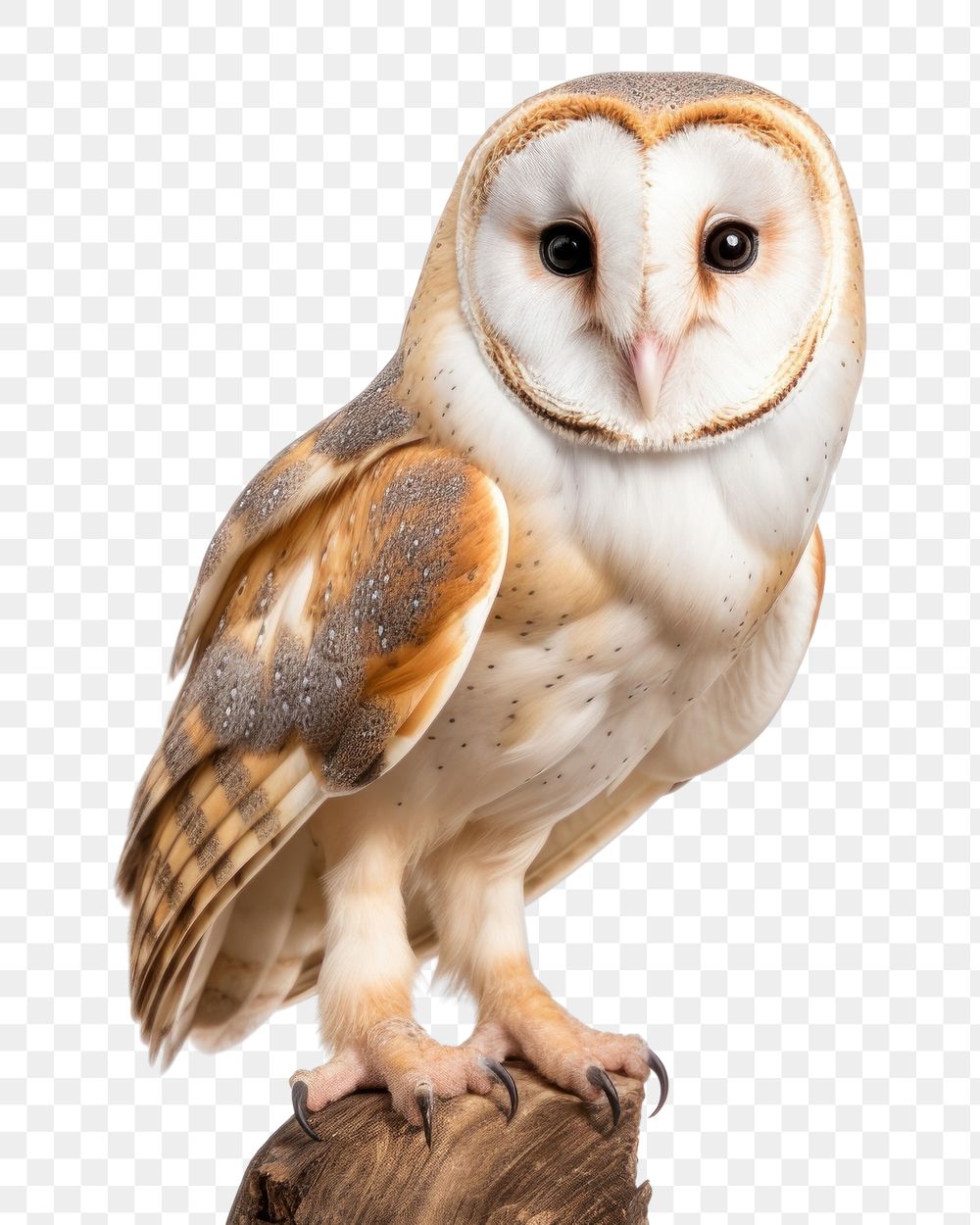 PNG  Barn owl animal bird white background. AI generated Image by rawpixel.