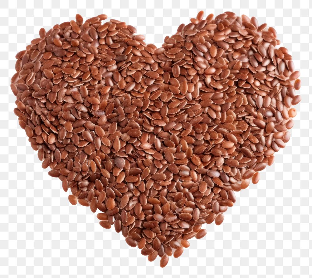 PNG  Flax seeds shape heart white background. AI generated Image by rawpixel.