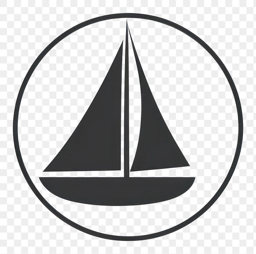 PNG  Sail boat logo sailboat vehicle. AI generated Image by rawpixel.