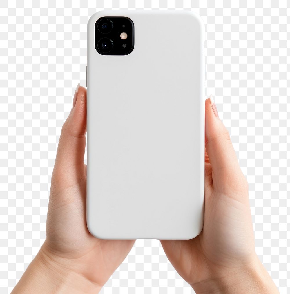 PNG  White case phone hand white background