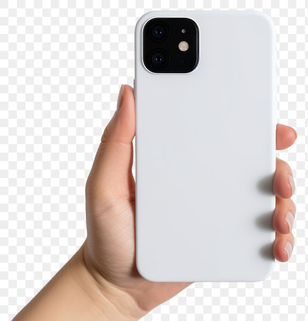 PNG  White case camera phone hand. AI generated Image by rawpixel.