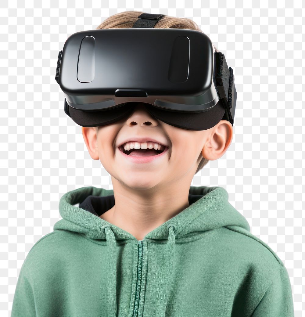 PNG Kid wearing vr portrait photo white background. AI generated Image by rawpixel.