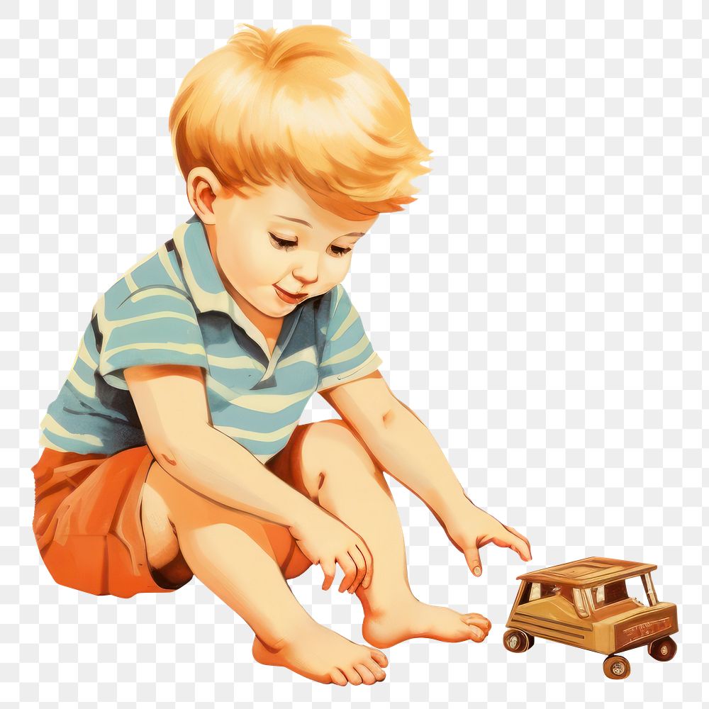 PNG Kid playing toy portrait drawing cartoon. AI generated Image by rawpixel.