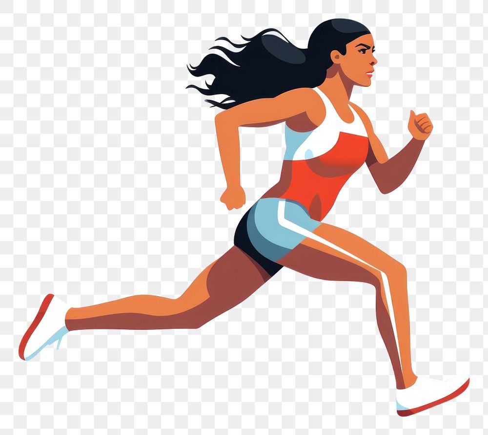 PNG Athlete female sprinting running jogging adult. AI generated Image by rawpixel.