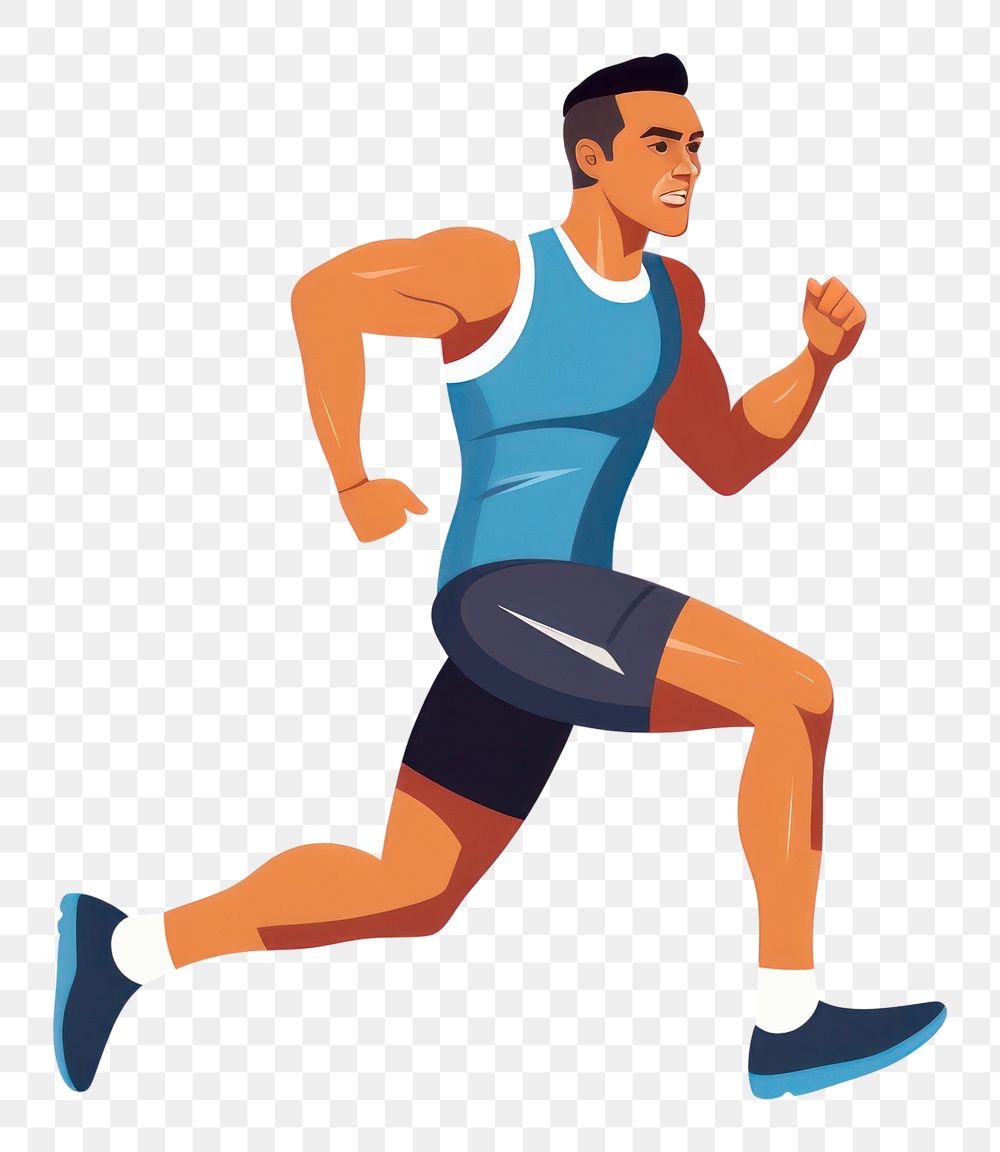 PNG Athlete sprinting running jogging white background. AI generated Image by rawpixel.