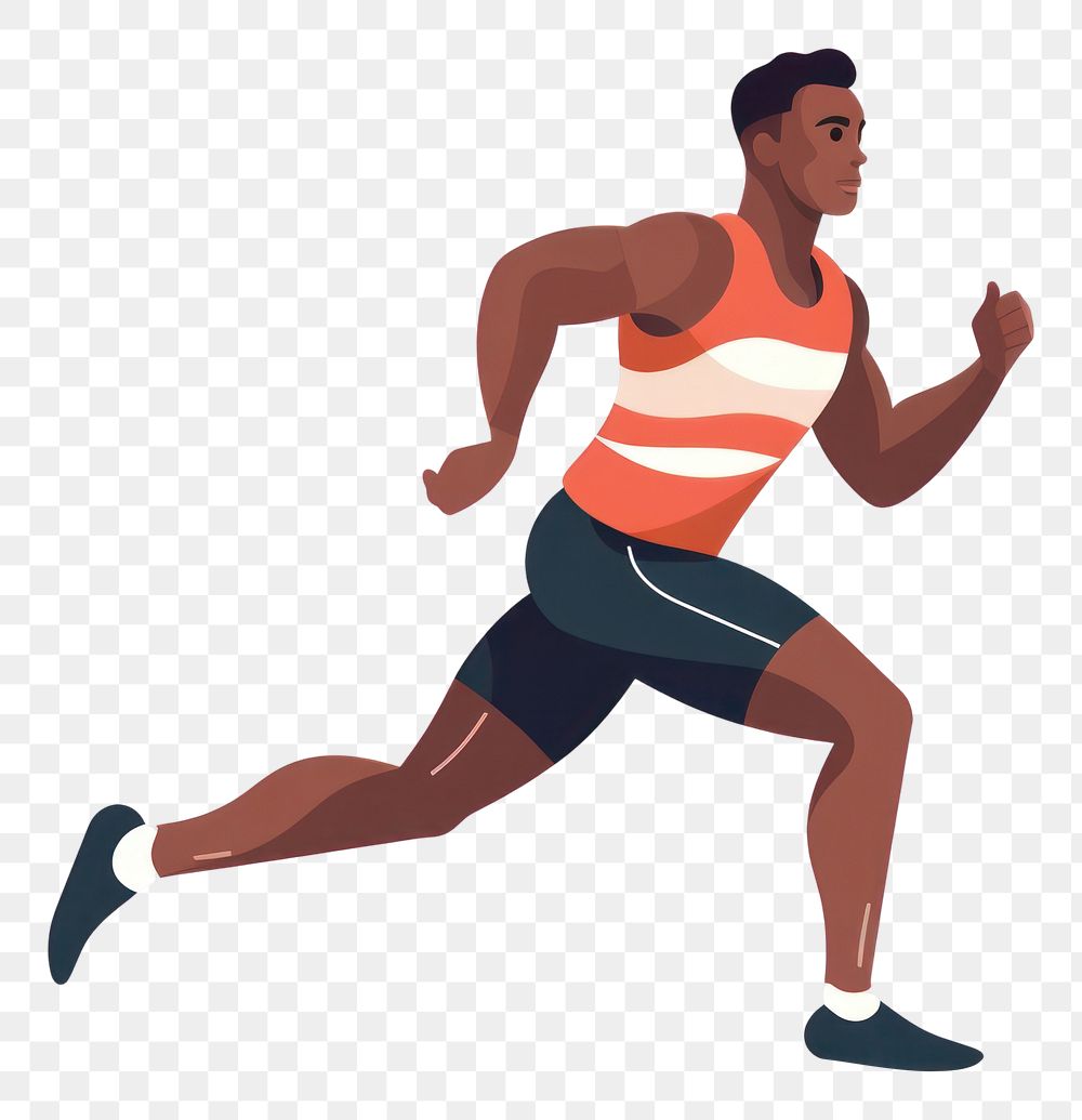 PNG Athlete sprinting running jogging white background. AI generated Image by rawpixel.