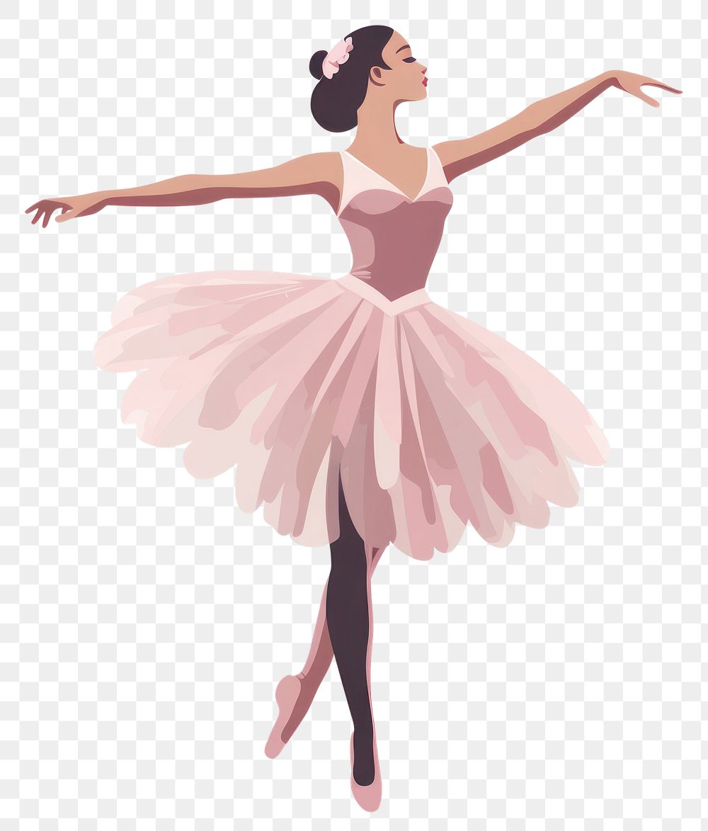 PNG  Ballerina girl dancing ballet white background. AI generated Image by rawpixel.