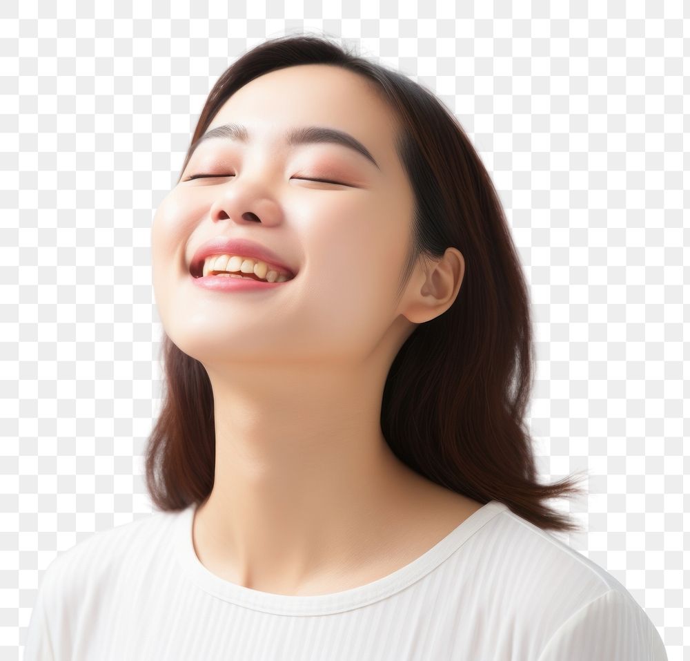 PNG Happily laughing adult smile. AI generated Image by rawpixel.