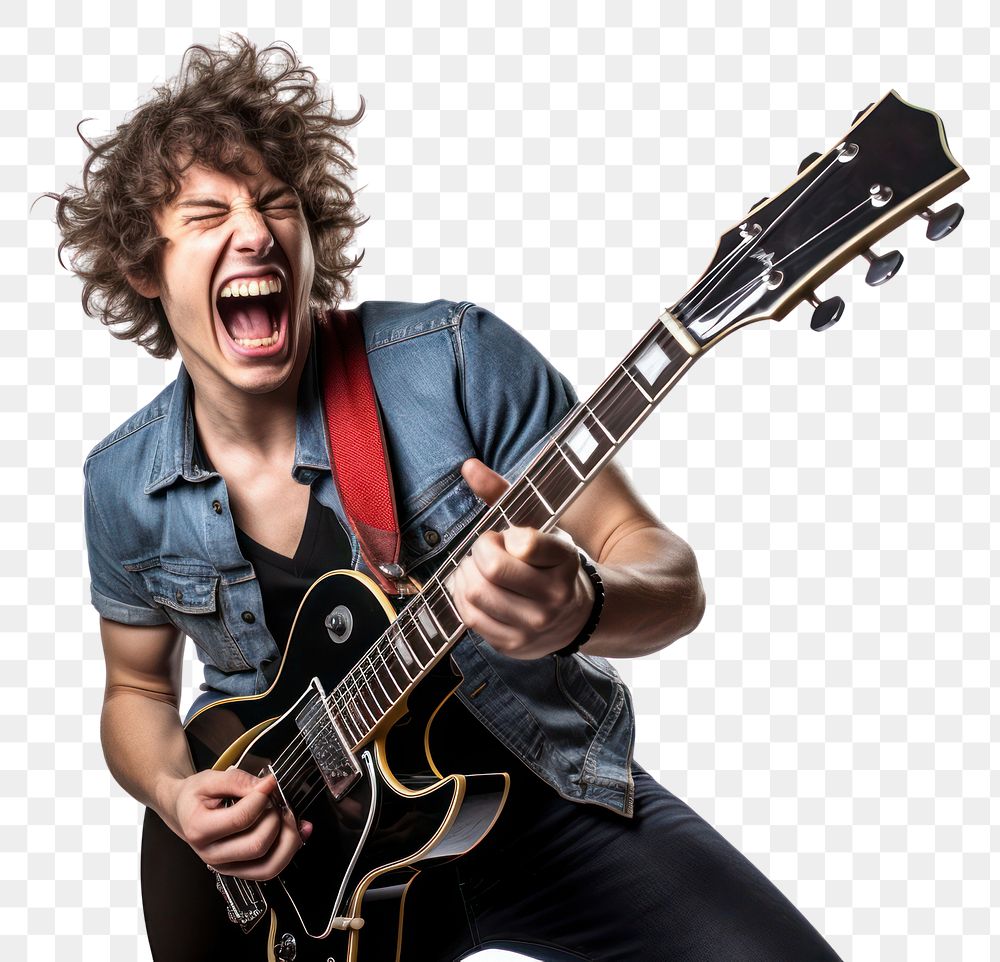 PNG Rock band playing musician guitar adult. AI generated Image by rawpixel.