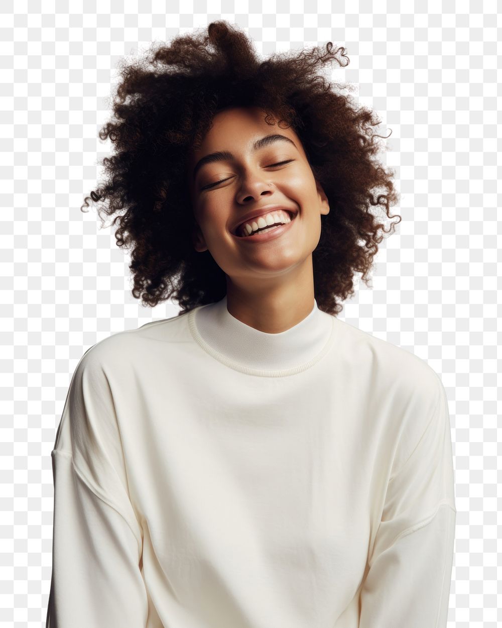 PNG Laughing sweater smile adult. AI generated Image by rawpixel.