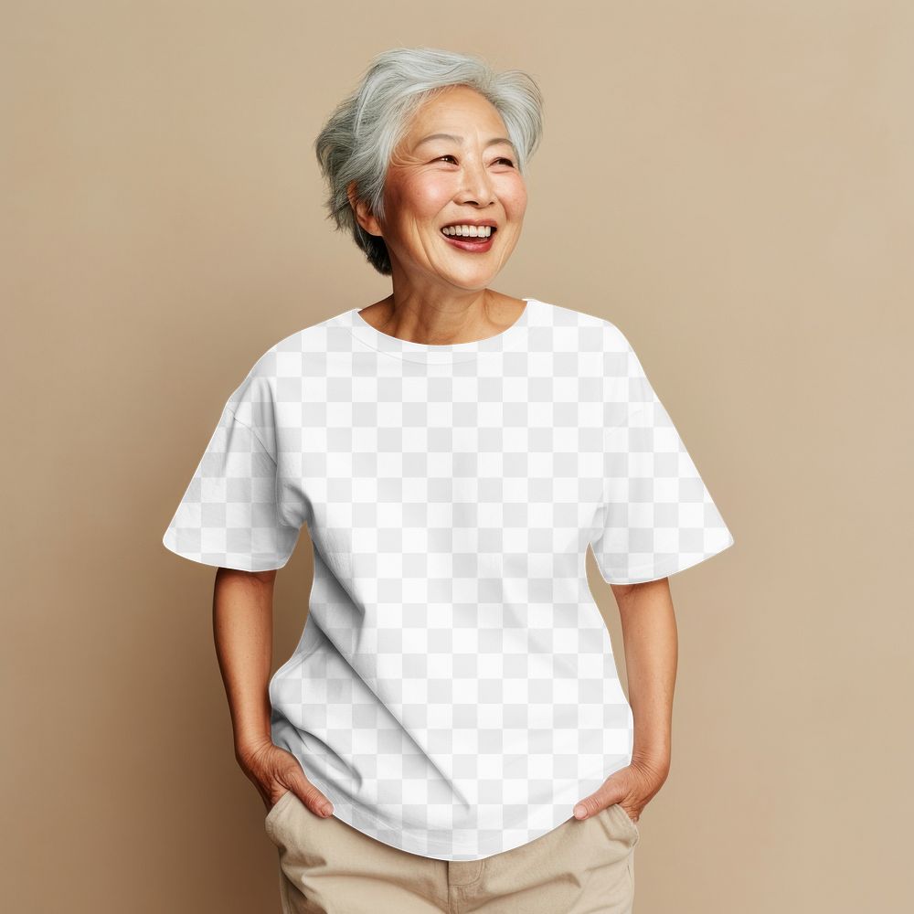 T-shirt png mockup, casual apparel in transparent design