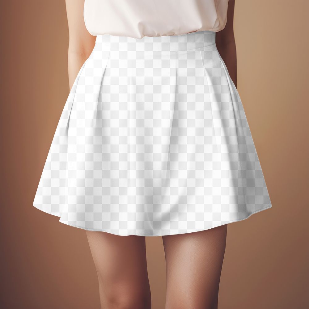 Women's miniskirt png mockup, transparent design