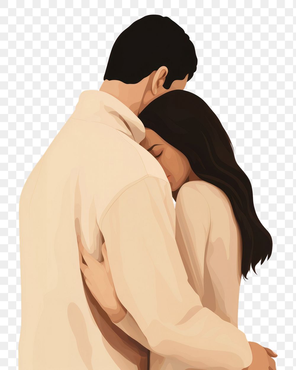 PNG Couple huging together hugging adult affectionate. AI generated Image by rawpixel.