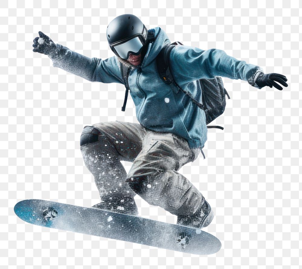 PNG Snow snowboarding recreation adventure. AI generated Image by rawpixel.