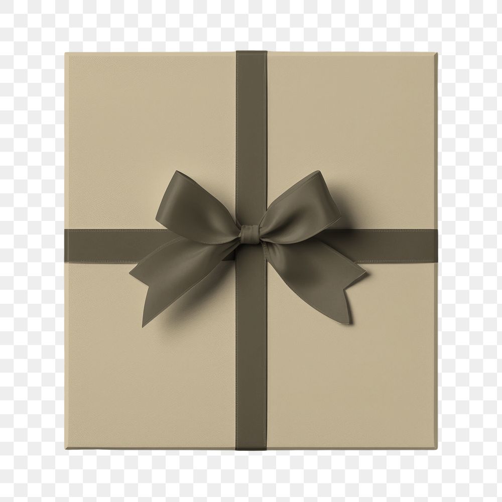 Brown gift box png, transparent background