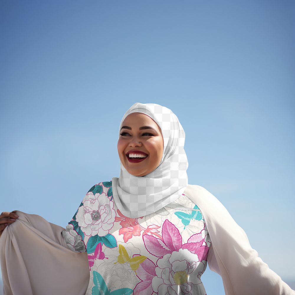 Women's hijab, png transparent mockup