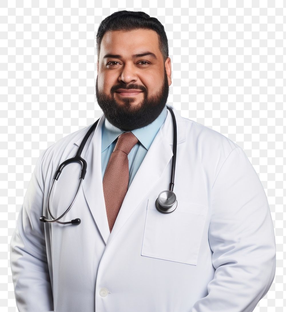 PNG Plus size muslim male doctor smiling adult stethoscope. AI generated Image by rawpixel.