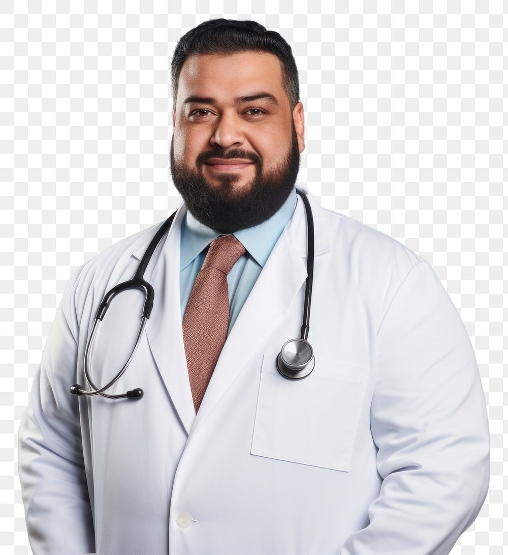 PNG Plus size muslim male doctor smiling adult stethoscope. 