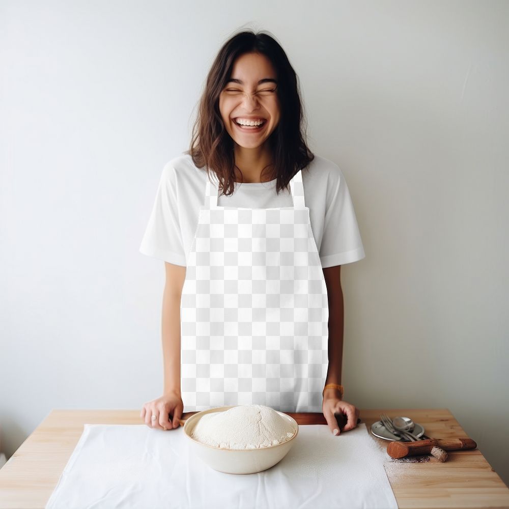 Baking apron png, transparent mockup