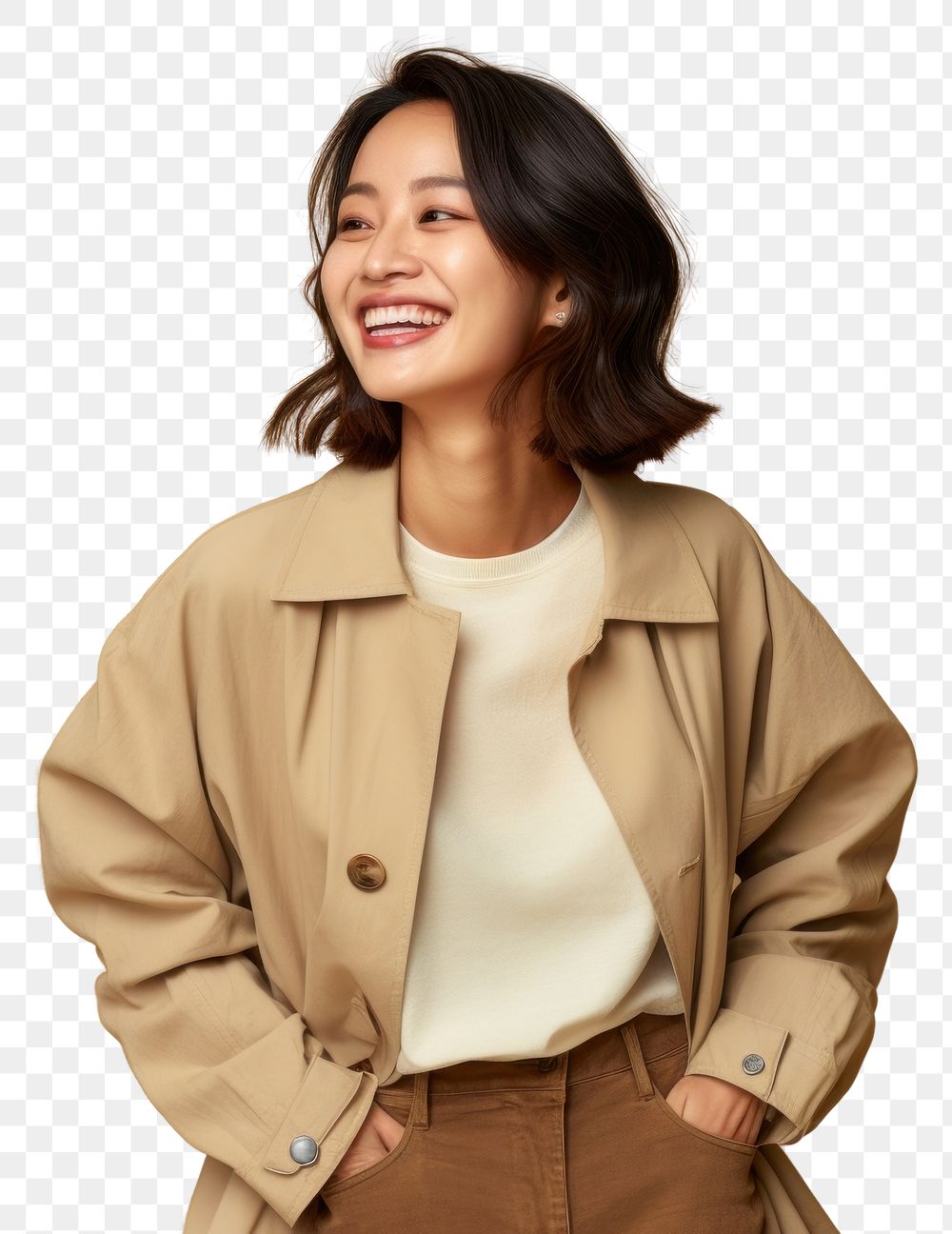 PNG Autumn clothing adult happy woman. AI generated Image by rawpixel.