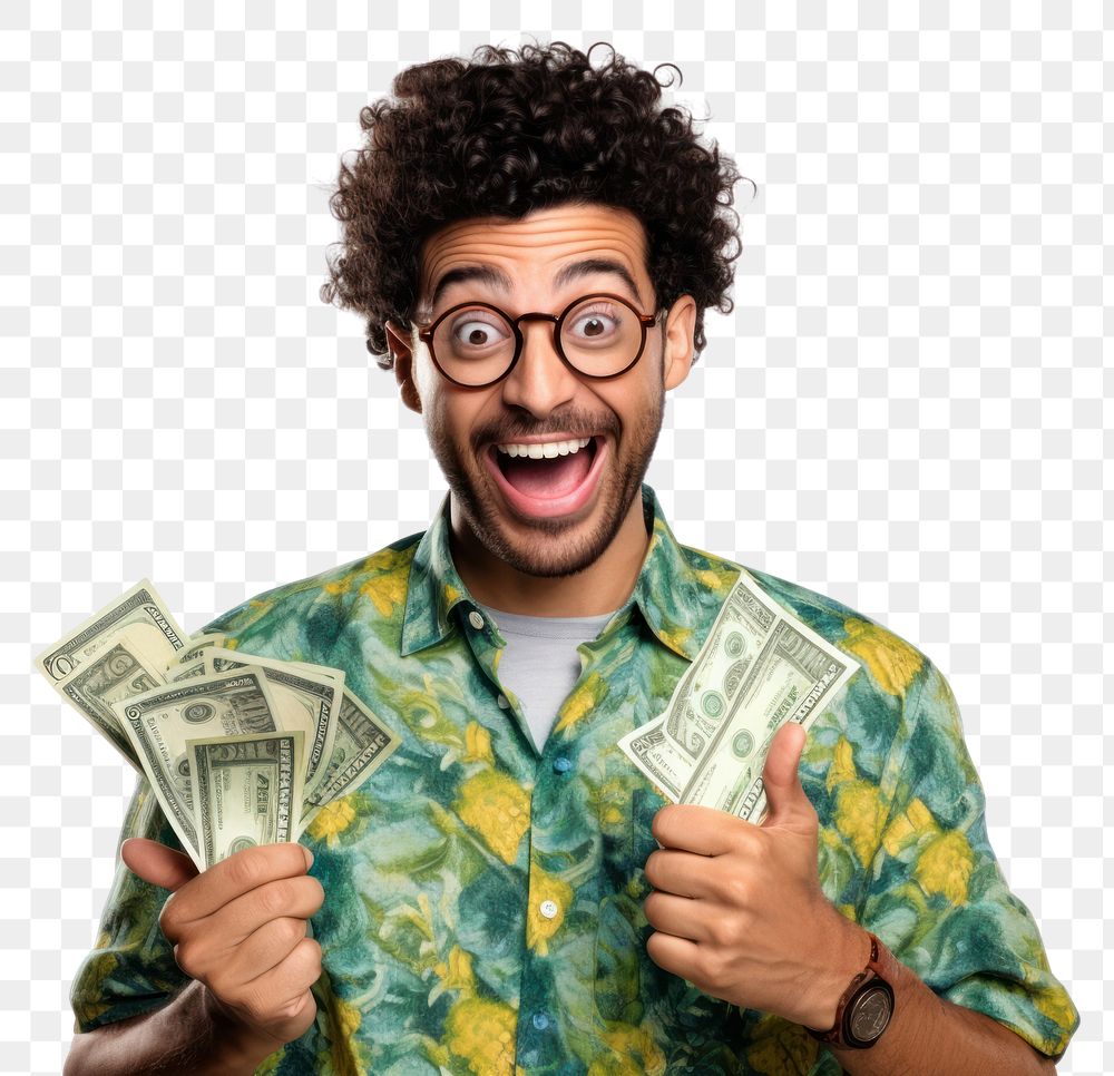 PNG Young woman portrait money cheerful. AI generated Image by rawpixel.