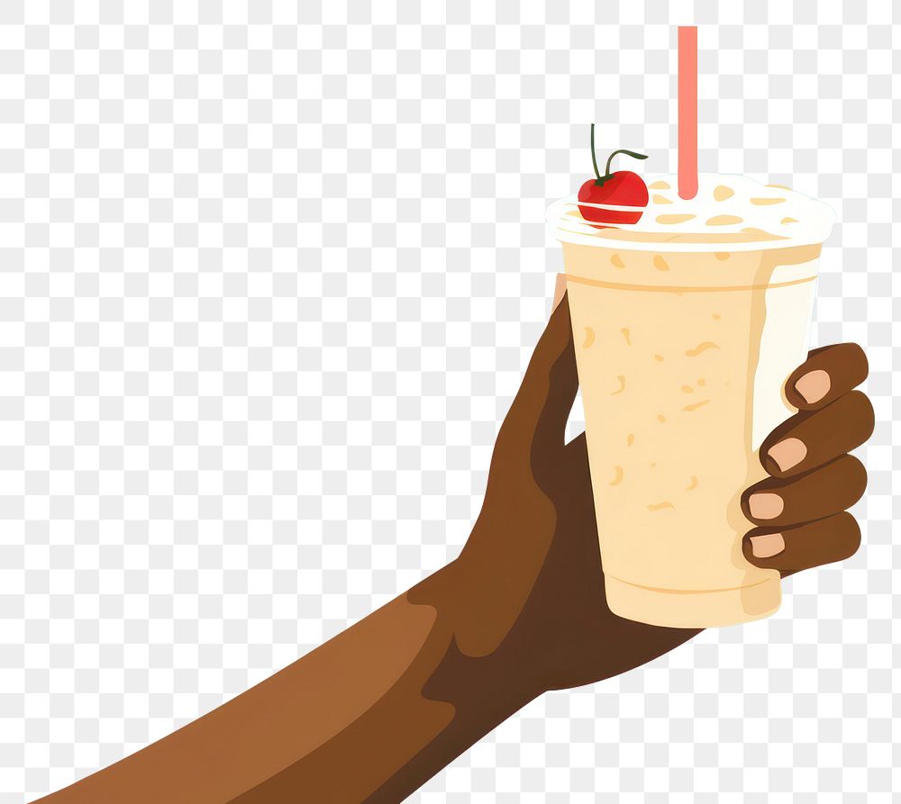 PNG Hand holding smoothie drink food milkshake. AI generated Image by rawpixel.