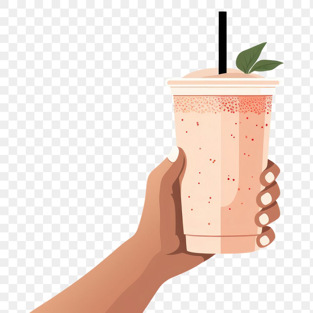 PNG Hand holding smoothie drink milkshake beverage. AI generated Image by rawpixel.