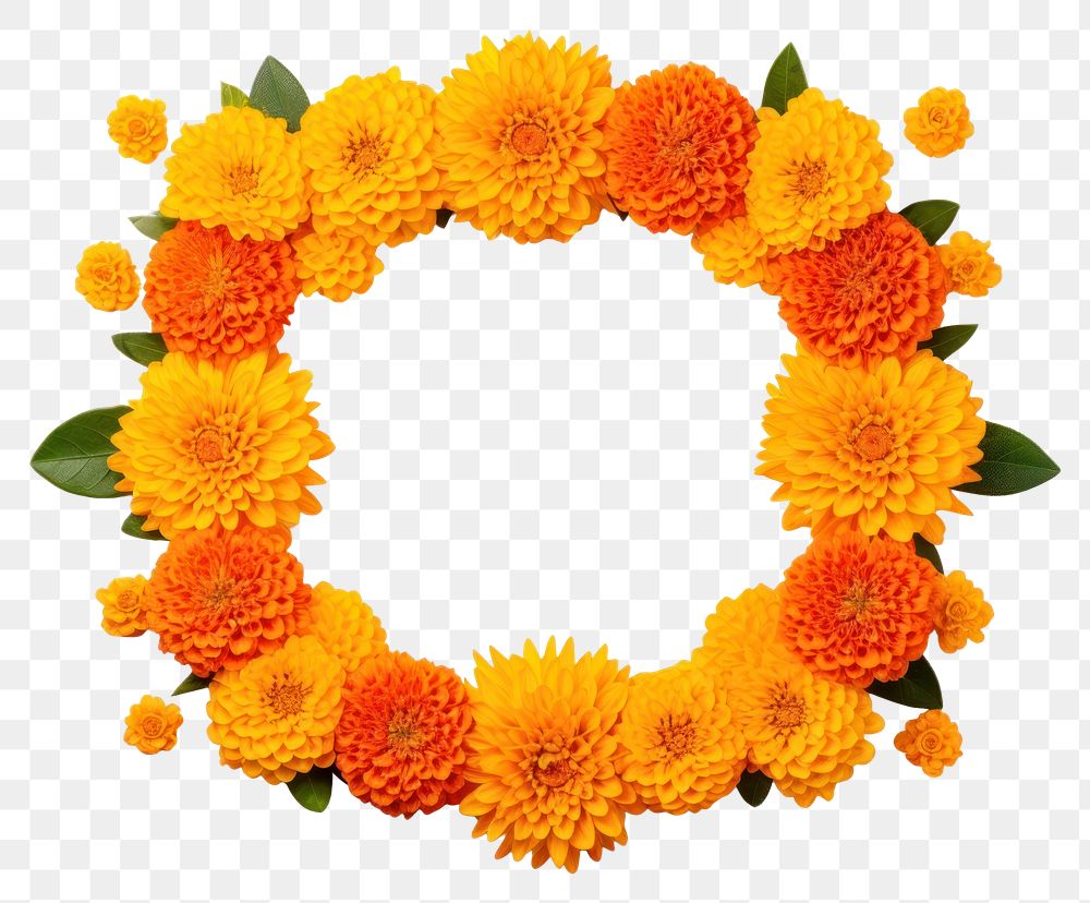 PNG Marigold Flower rangoli Design Indian Festival flower decoration marigold. AI generated Image by rawpixel.