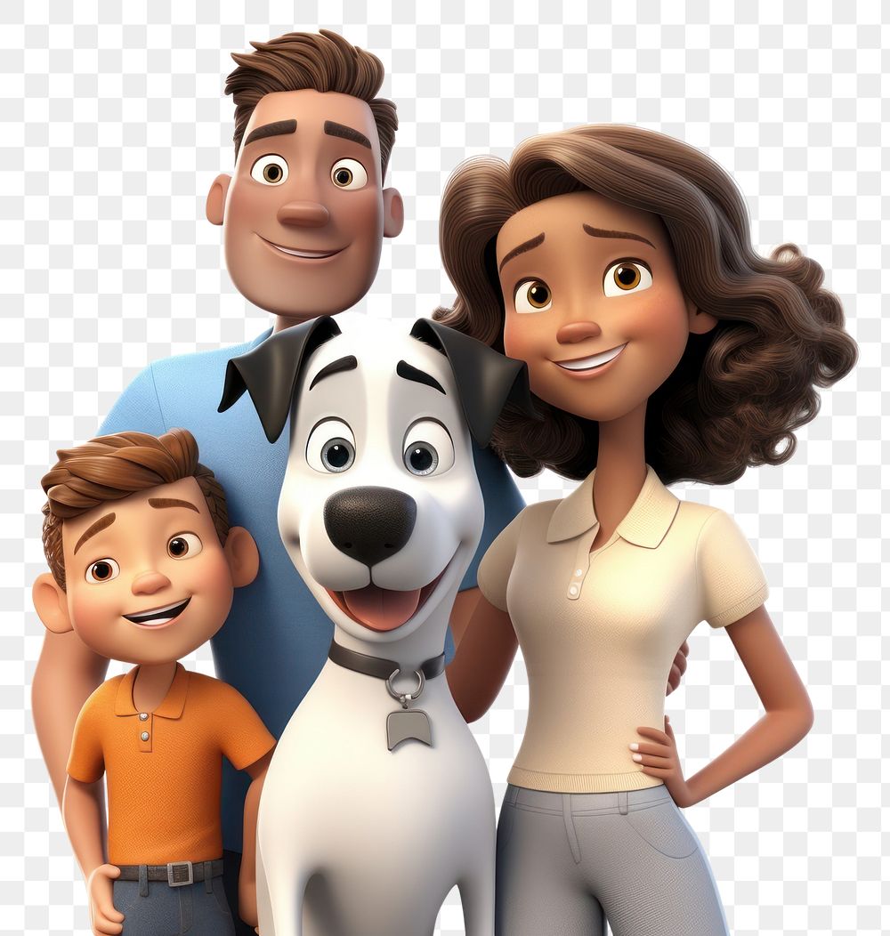 PNG Family cartoon adult dog. AI generated Image by rawpixel.