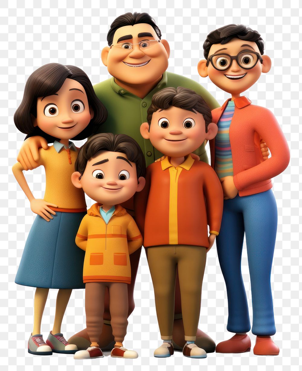 PNG Asian family cartoon adult white background. AI generated Image by rawpixel.