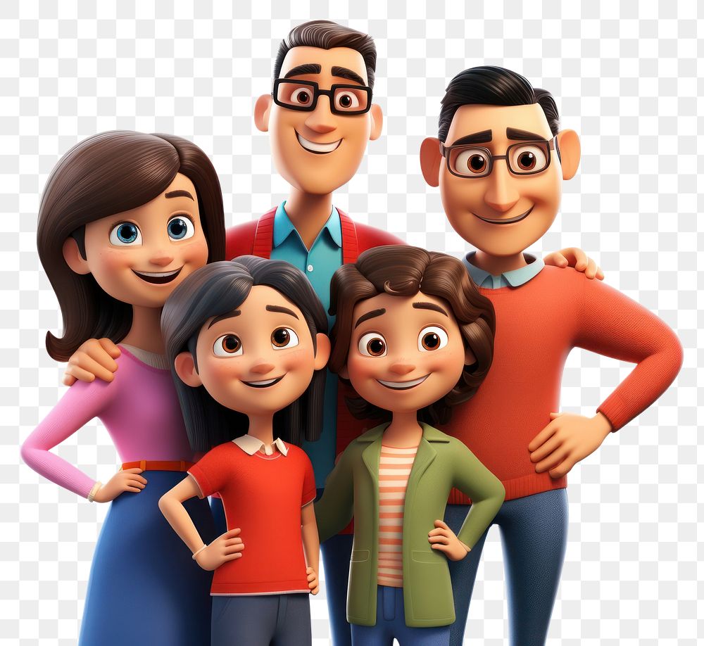 PNG Hispanic family cartoon adult white background. AI generated Image by rawpixel.