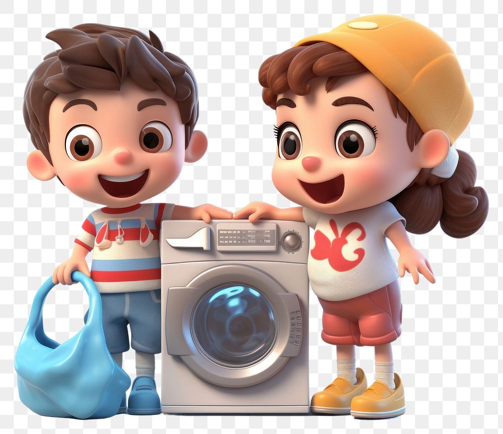 PNG Laundry cartoon white background photographing. AI generated Image by rawpixel.