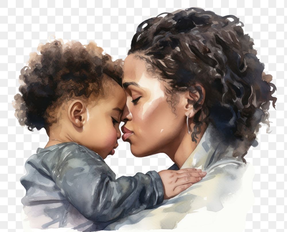 PNG Kissing portrait adult baby. AI generated Image by rawpixel.