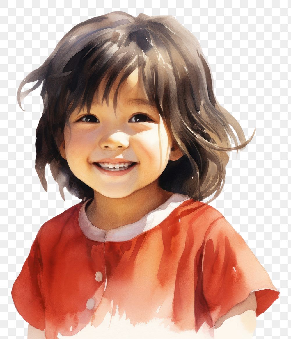 PNG Portrait child smile happy. AI generated Image by rawpixel.