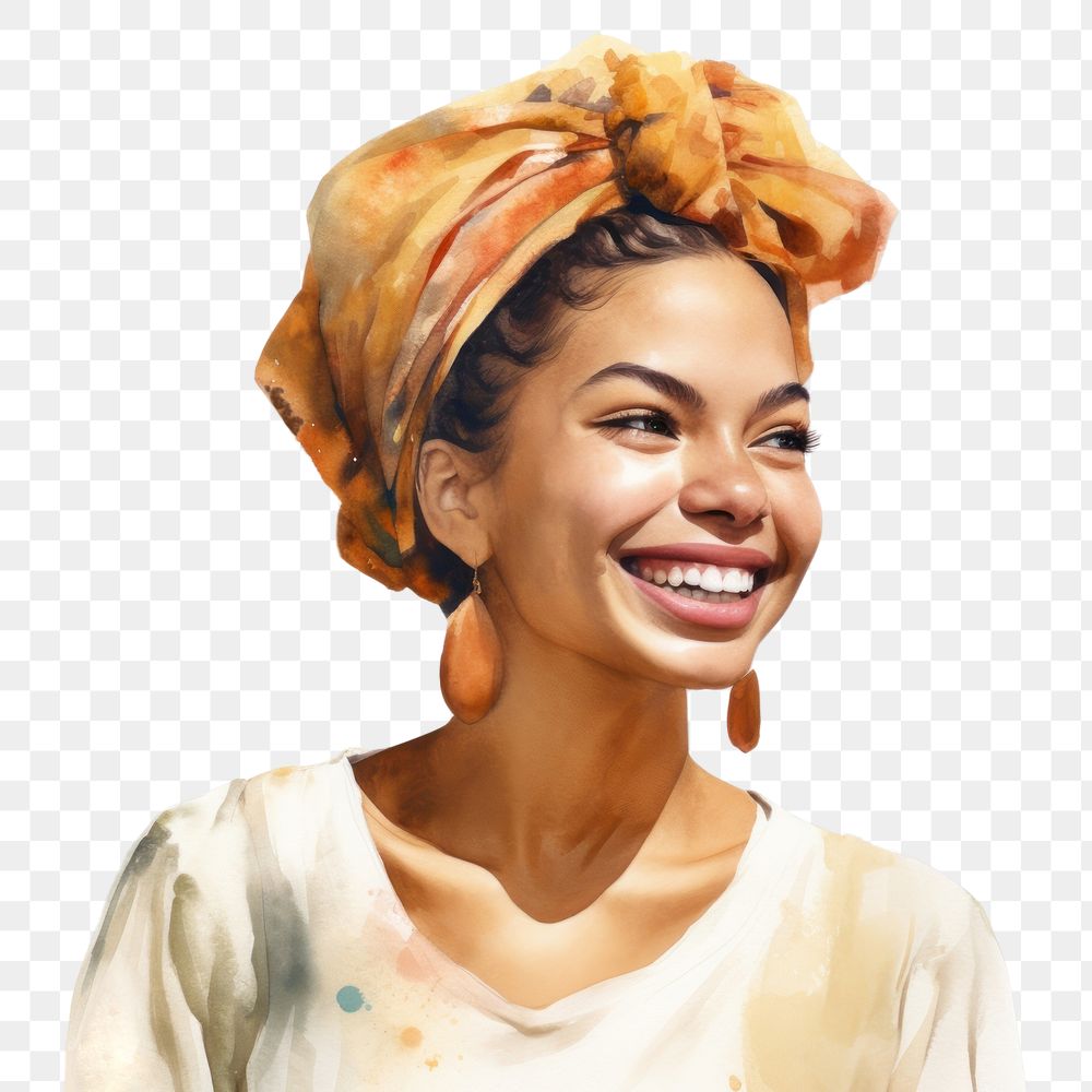 PNG Hispanic woman portrait laughing smiling. AI generated Image by rawpixel.