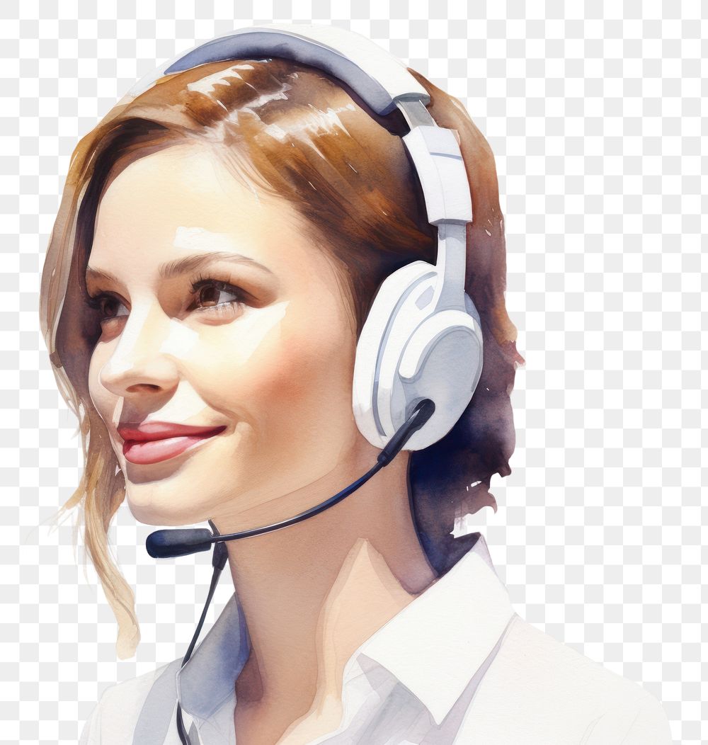 PNG Headset headphones portrait adult. AI generated Image by rawpixel.