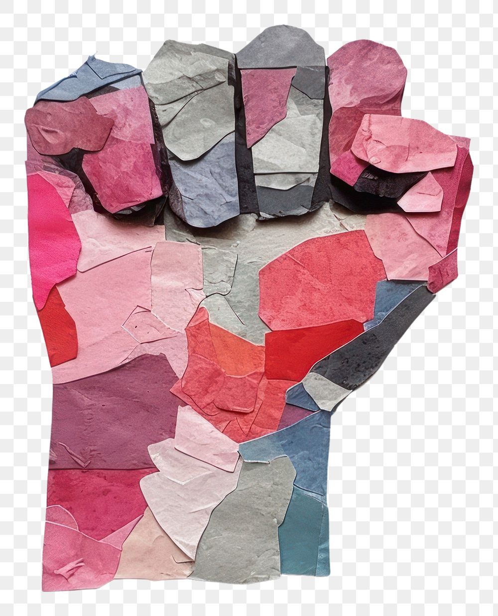 PNG Hand collage paper art. 