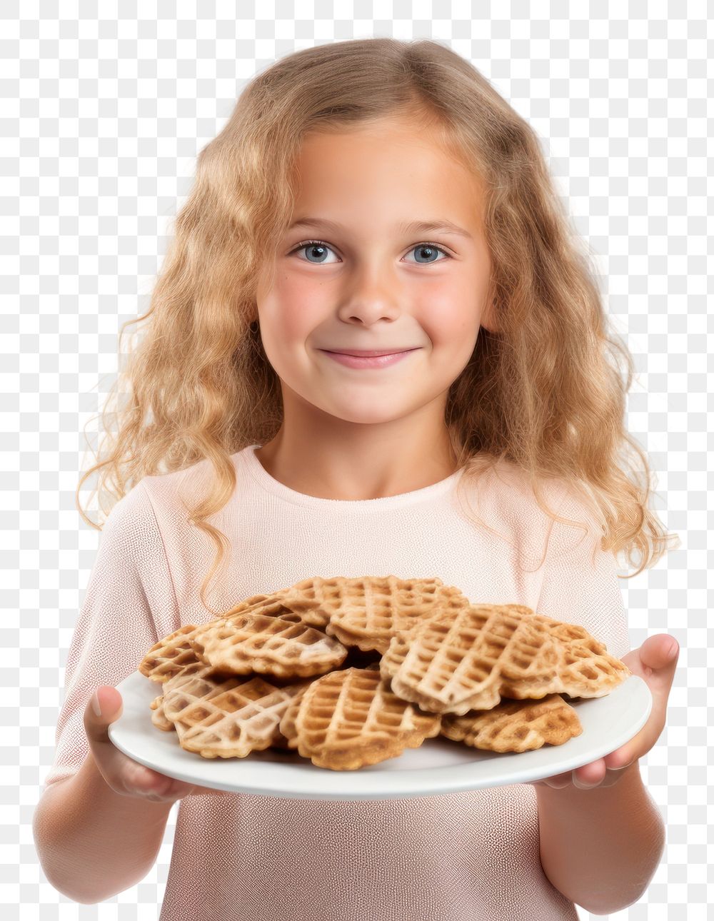 PNG Waffle portrait holding plate. AI generated Image by rawpixel.