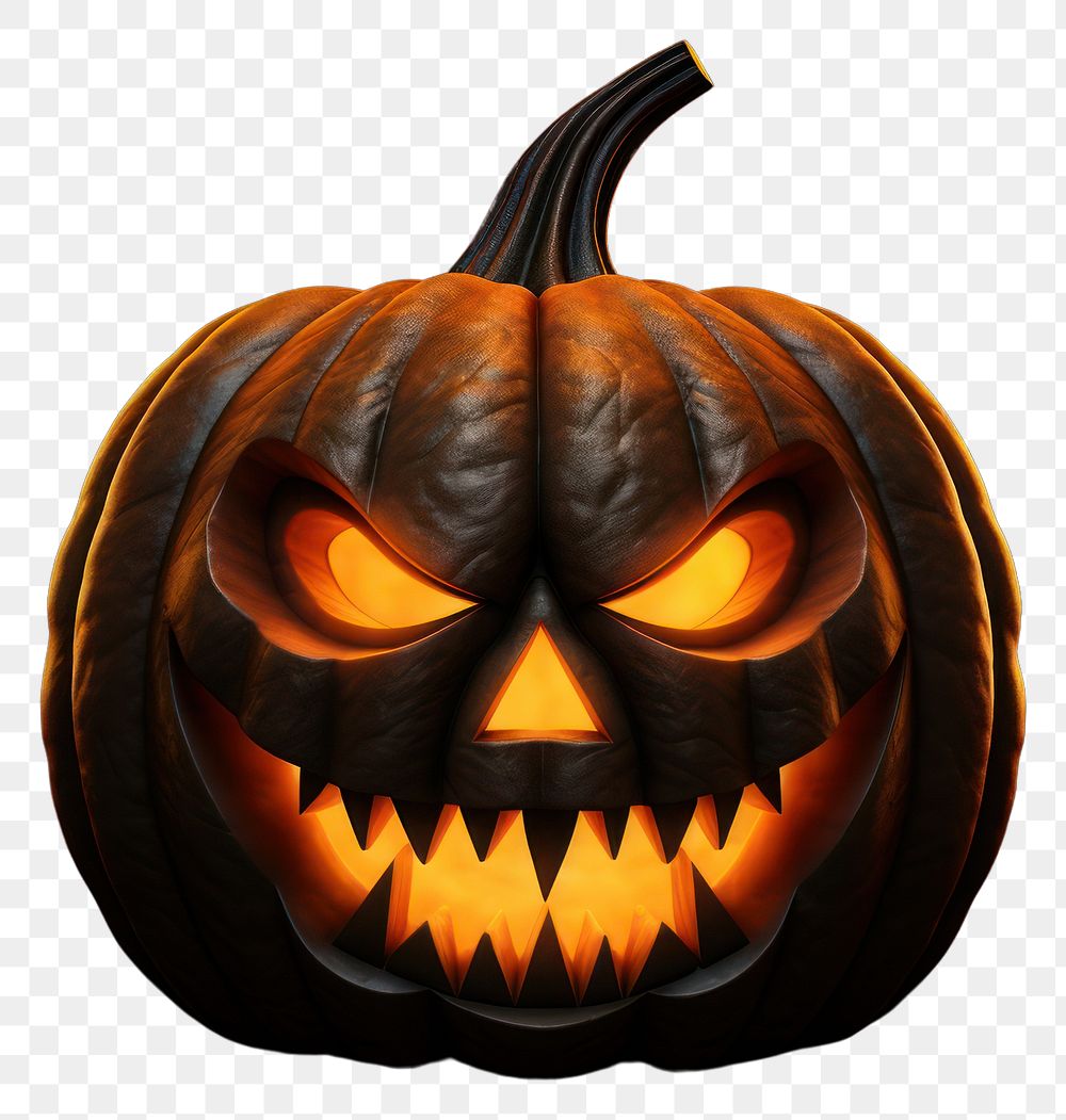 Scary pumpkin face on transparent background PNG - Similar PNG