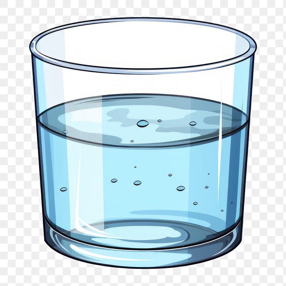 PNG Water glass white background refreshment. 