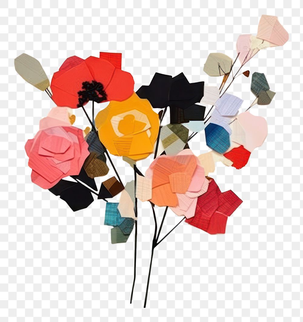 PNG Bouquet art painting flower. AI generated Image by rawpixel.