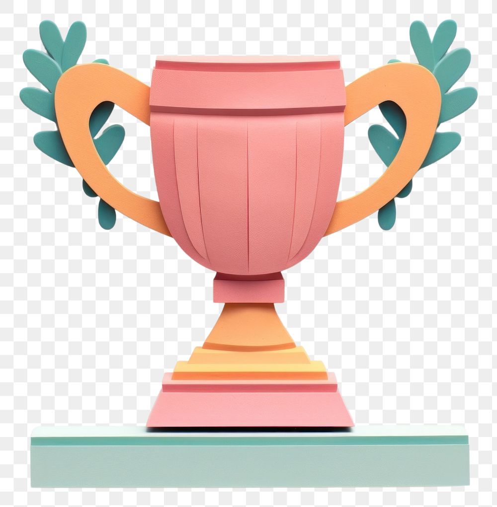 PNG Trophy craft white background achievement. AI generated Image by rawpixel.
