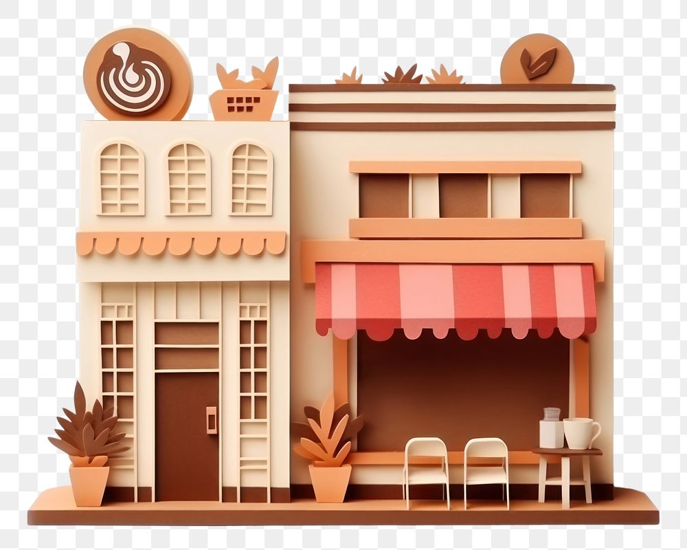 PNG Coffee shop toy confectionery architecture. AI generated Image by rawpixel.