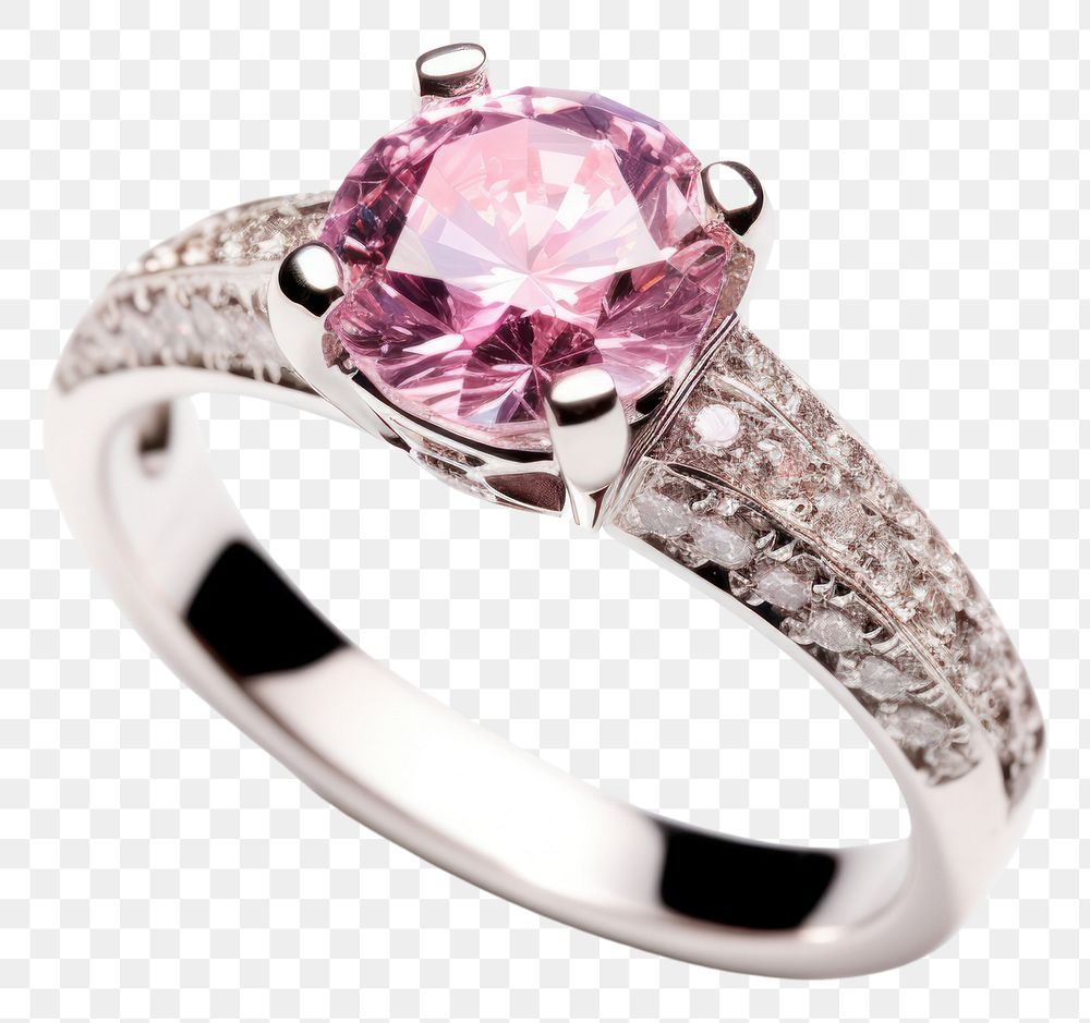 PNG Diamond ring gemstone jewelry silver. AI generated Image by rawpixel.