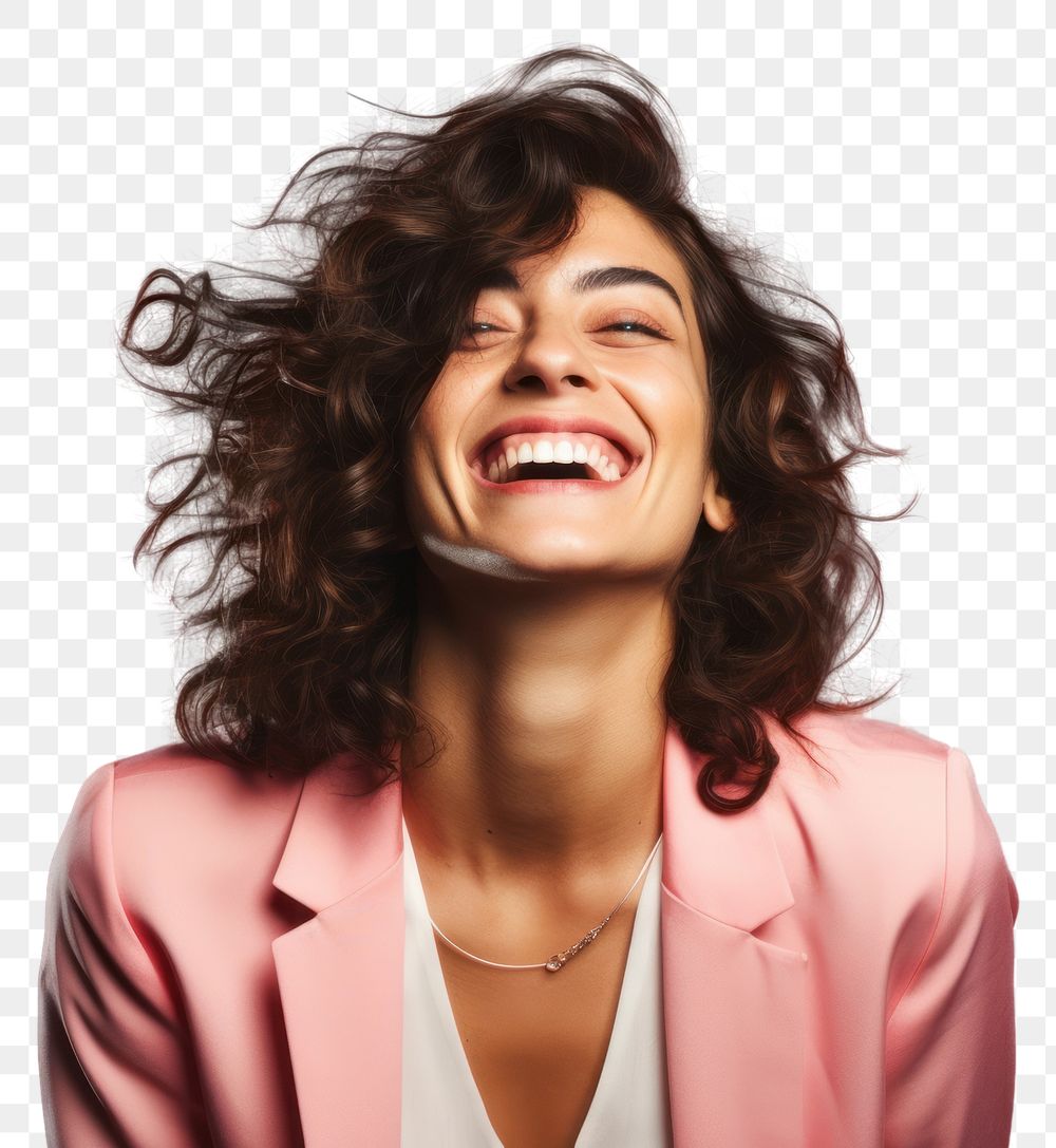 PNG Transgender woman laughing portrait smile. AI generated Image by rawpixel.