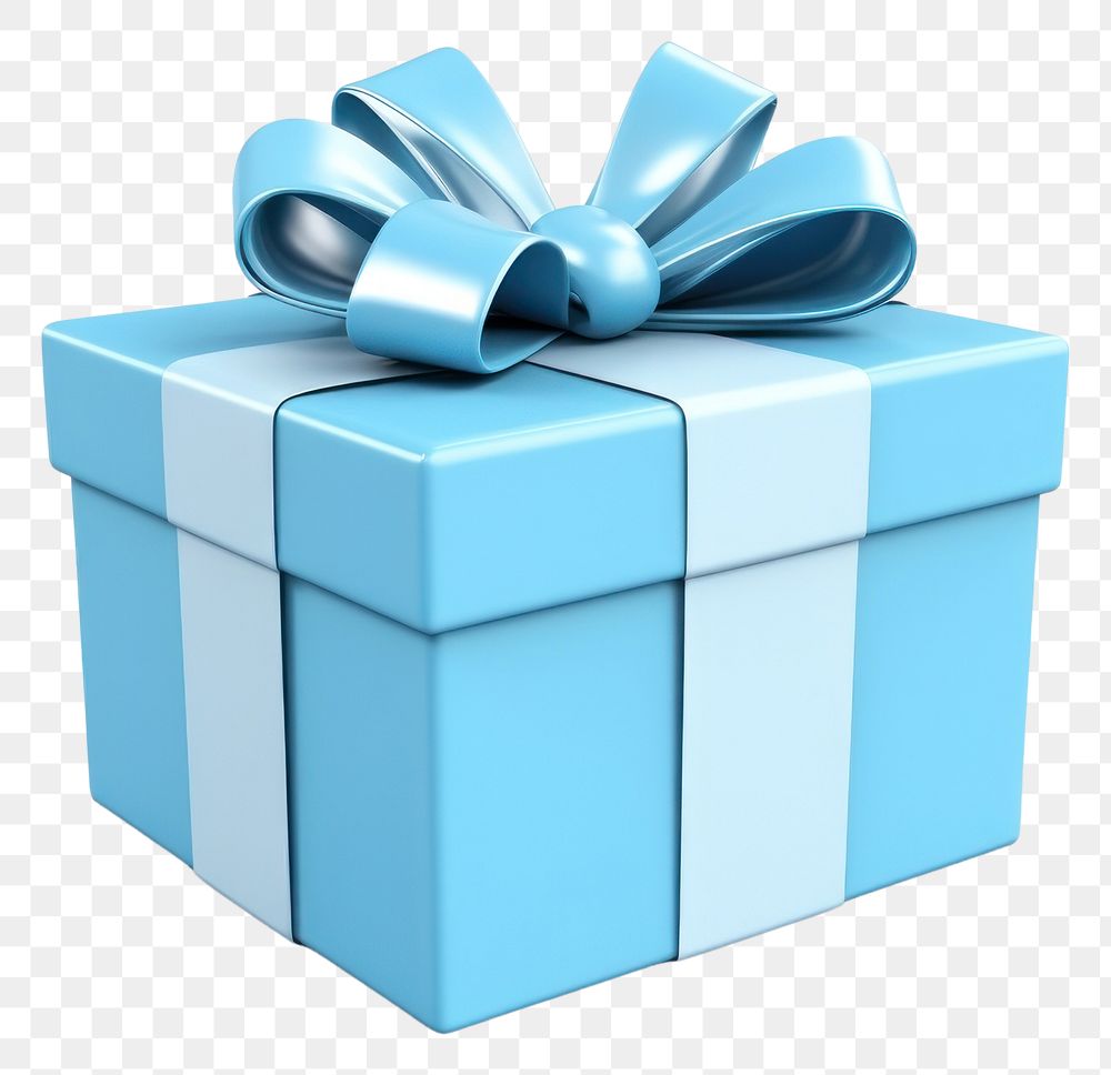 PNG Gift box ribbon blue. 