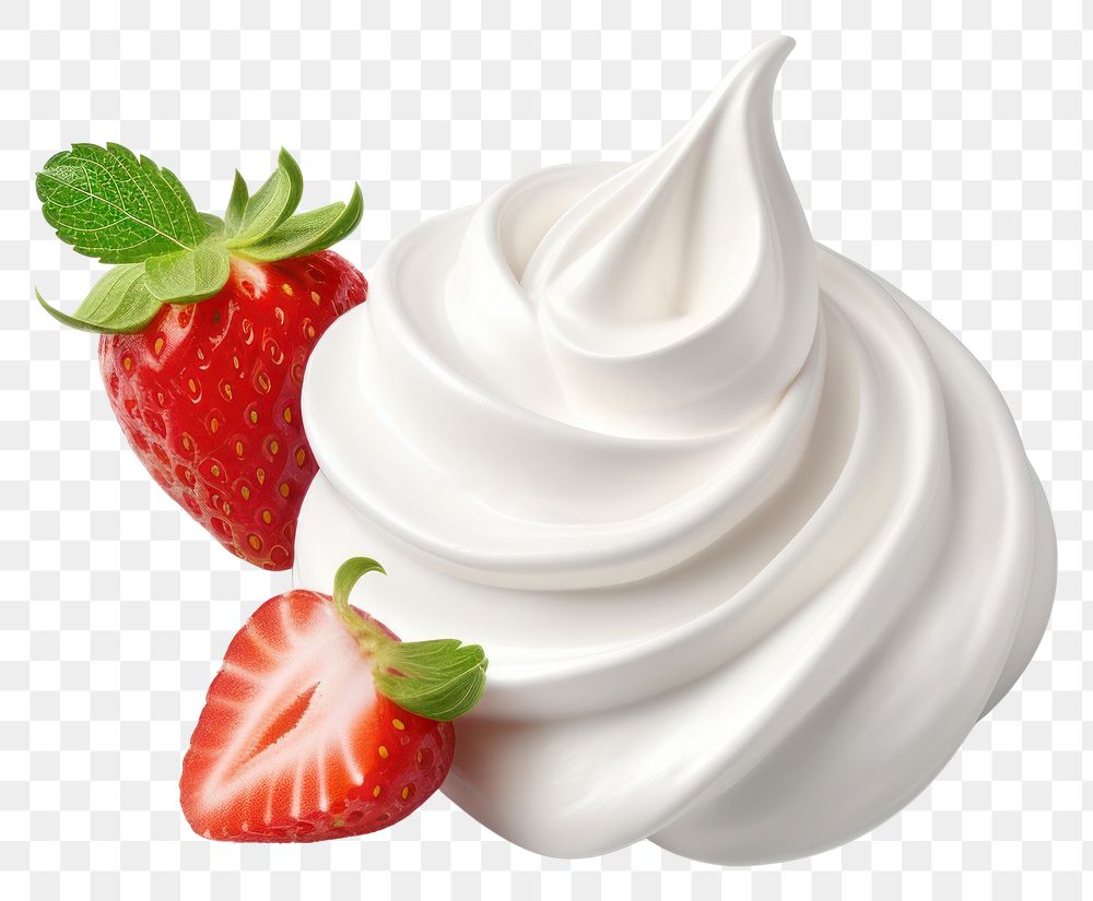 PNG Strawberry cream dessert whipped. AI generated Image by rawpixel.